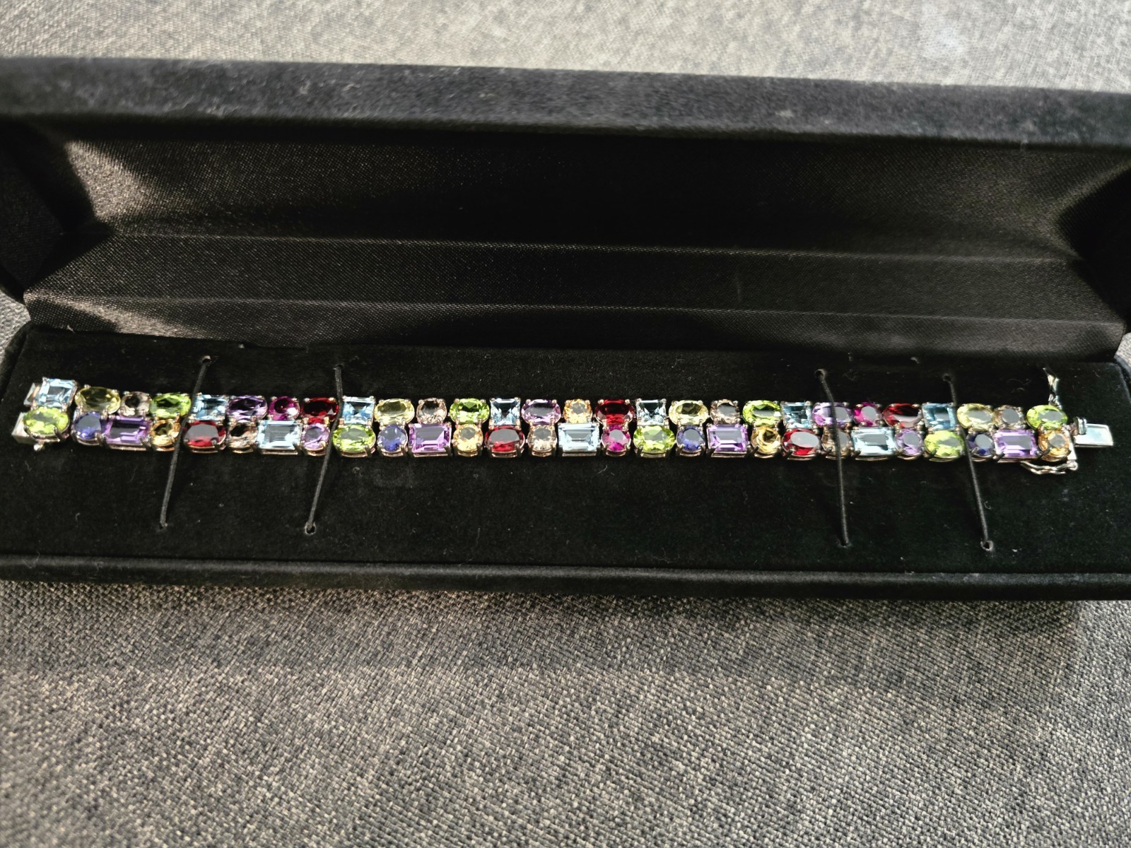 QVC Sterling Multi Gemstone Bracelet 7 1/4” QVC