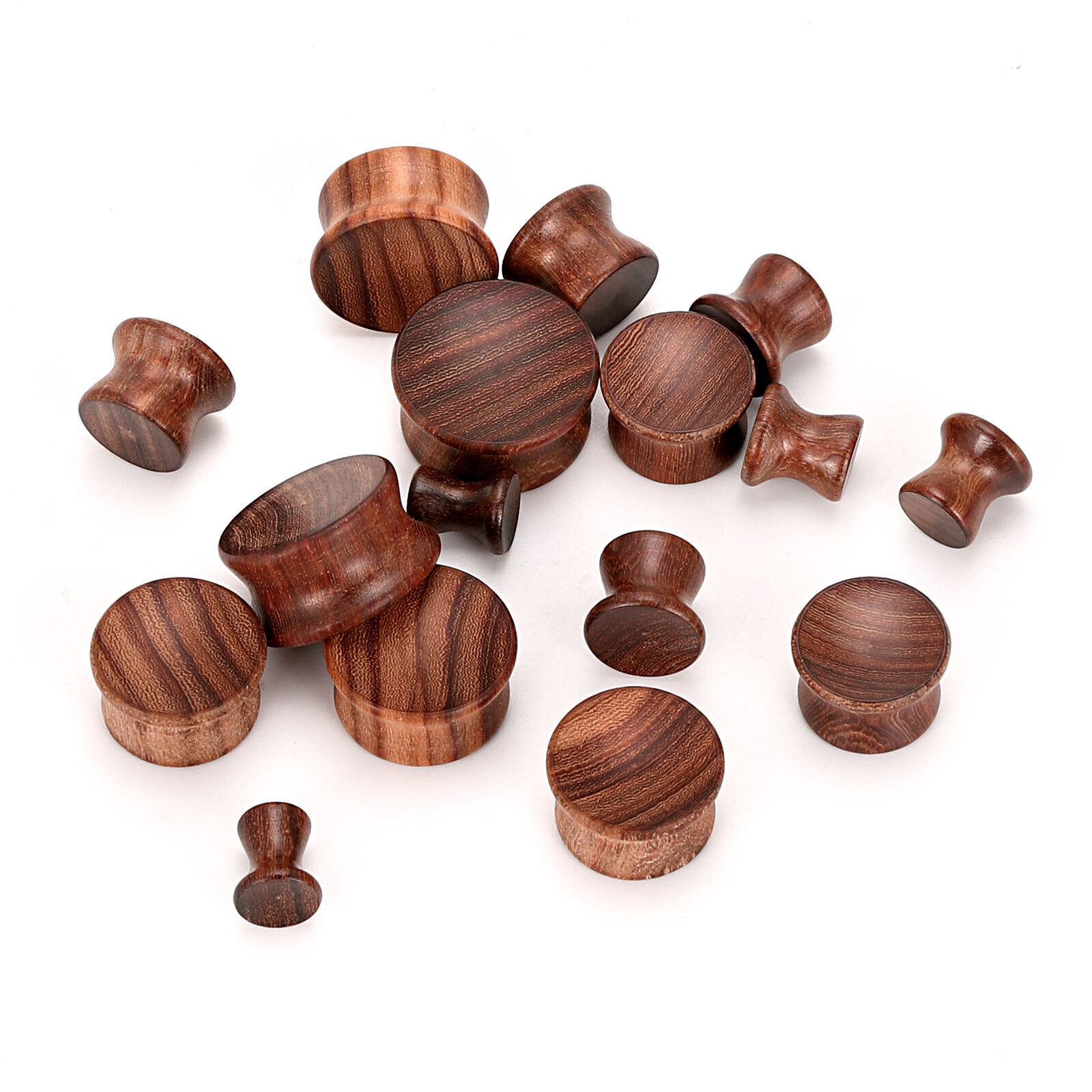 Natural Wood Ear Gauges Plugs Double Flared Concave Wooden Ear Expander Piercing