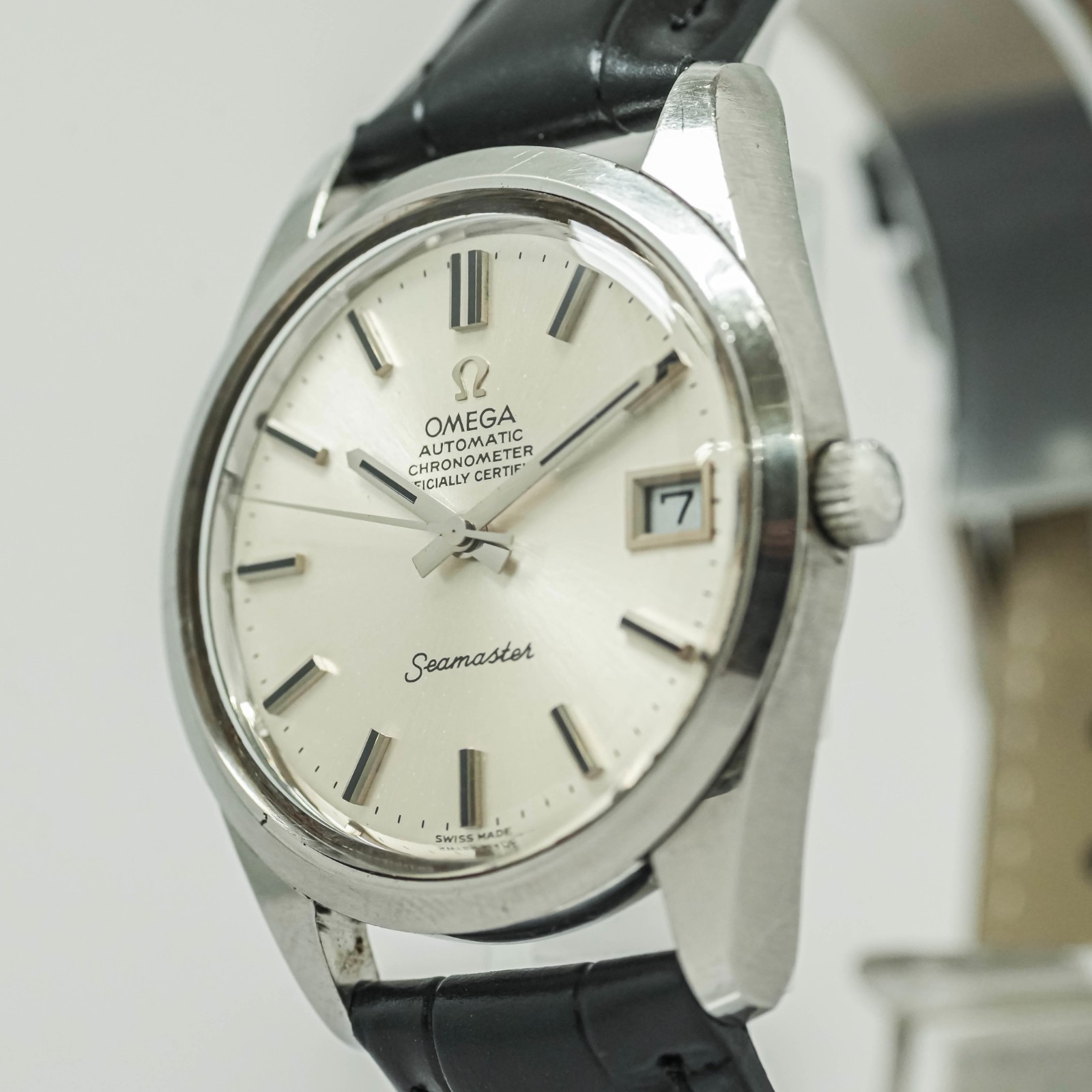 OH Serviced *N MINT* Vintage OMEGA Seamaster Cal.1011 Auto Chronometer 35mm Mens