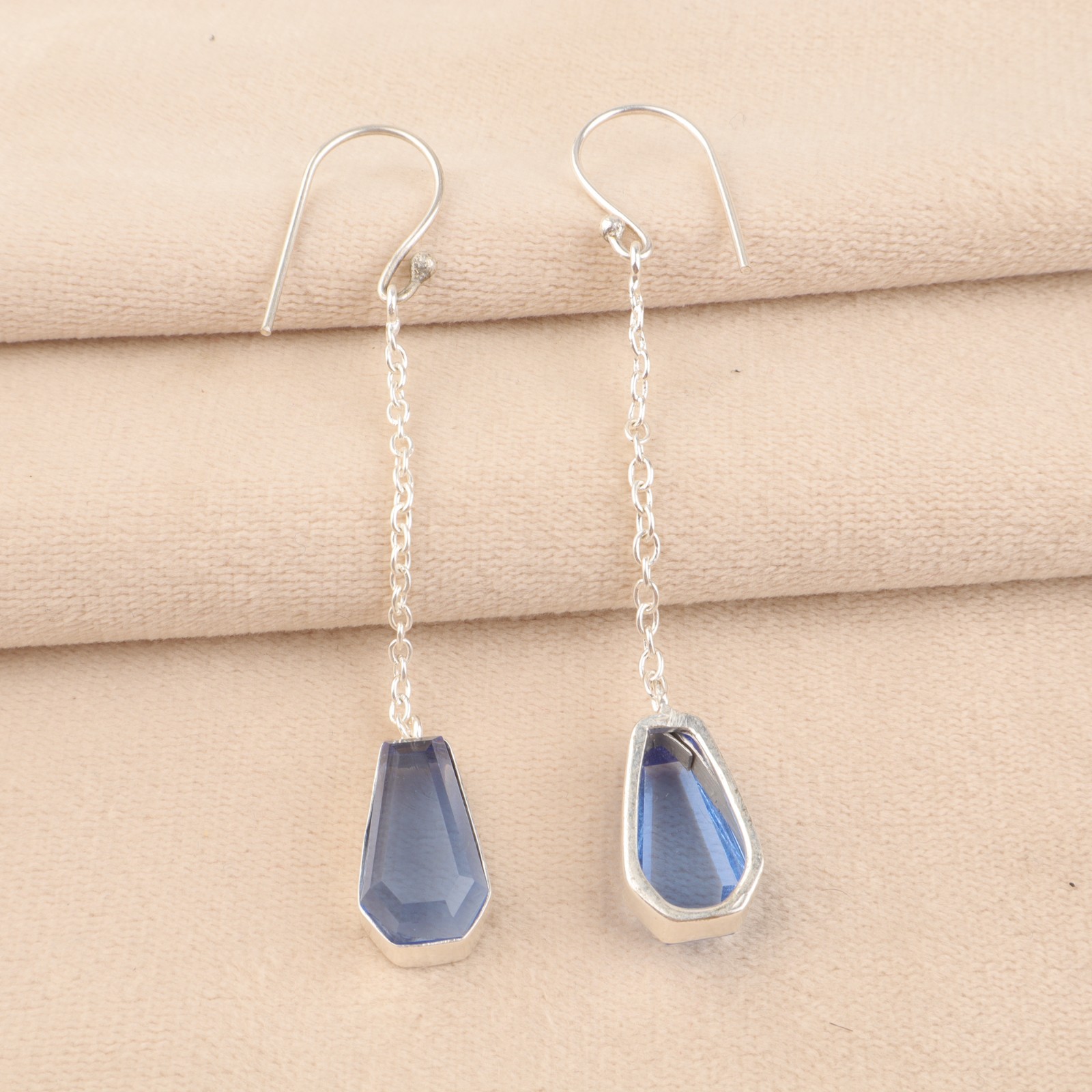 925 Sterling Silver Tanzanite Gemstone Earrings Handmade Boho Chic Jewelry Gifts