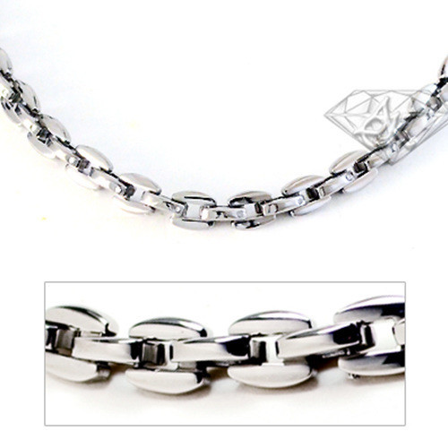 Accents Kingdom 5MM Men’s Titanium Oval Link Chain Necklace