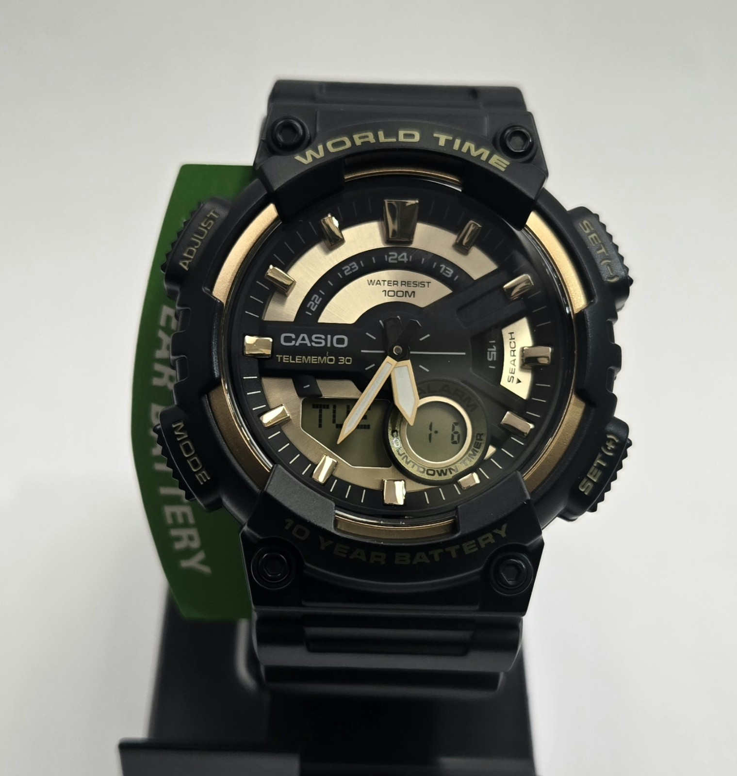 Casio Analog Digital sports watch Black and Gold AEQ110BW-9 AEQ110BW AEQ-110BW