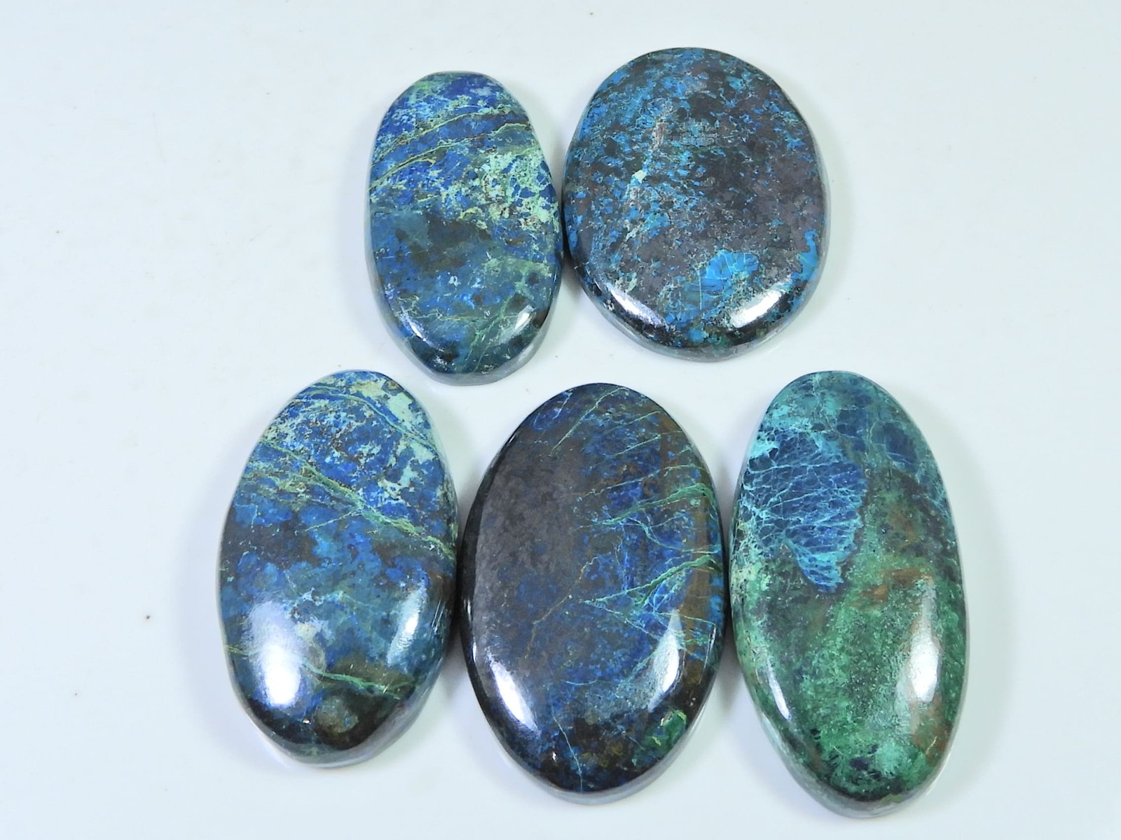 322Cts. Natural Shattuckite Oval Cabochon Loose Designer Gemstone 05 Pcs Lot