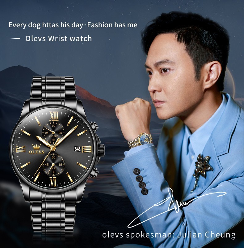 OLEVS 2886 Luminous Multifunctional Male Popular Steel Classic Quartz Watch