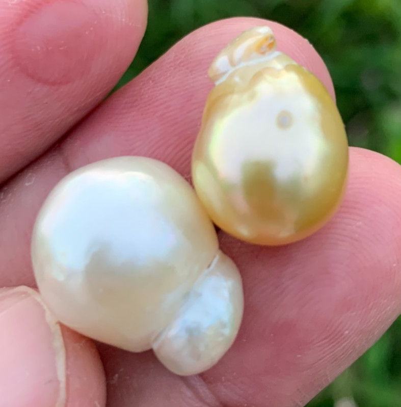 18.1 x 13.4mm Loose Indonesia Saltwater Pearl Big Size Baroque Pearl Beads H10-2