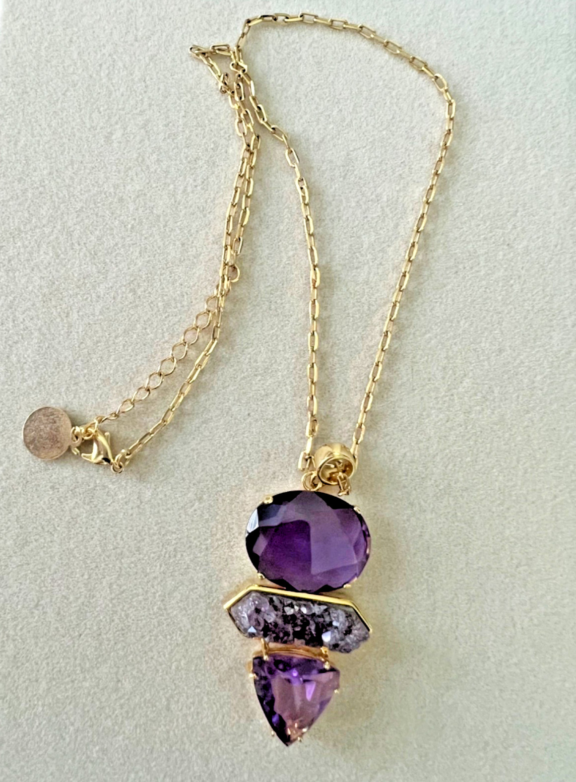 Brazilian Amethyst Pendant Faceted & Raw Combination- Free Shipping