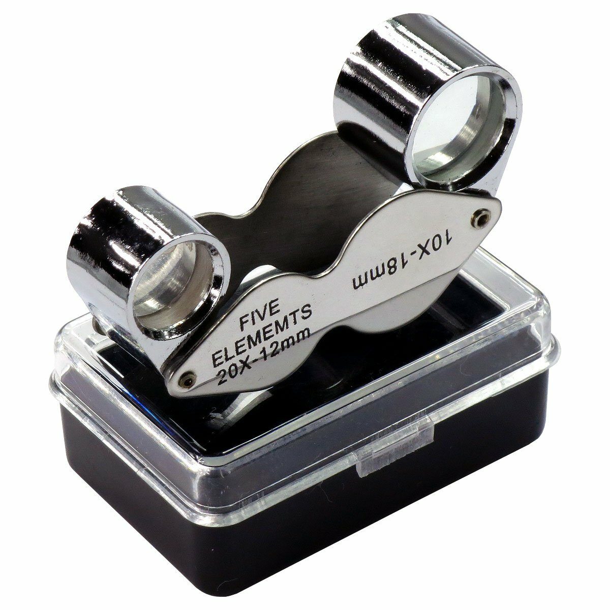 2-Pack 10X 20X DUAL Jewelers Jewelry Eye Loupe Optical Magnifying Glass Lens