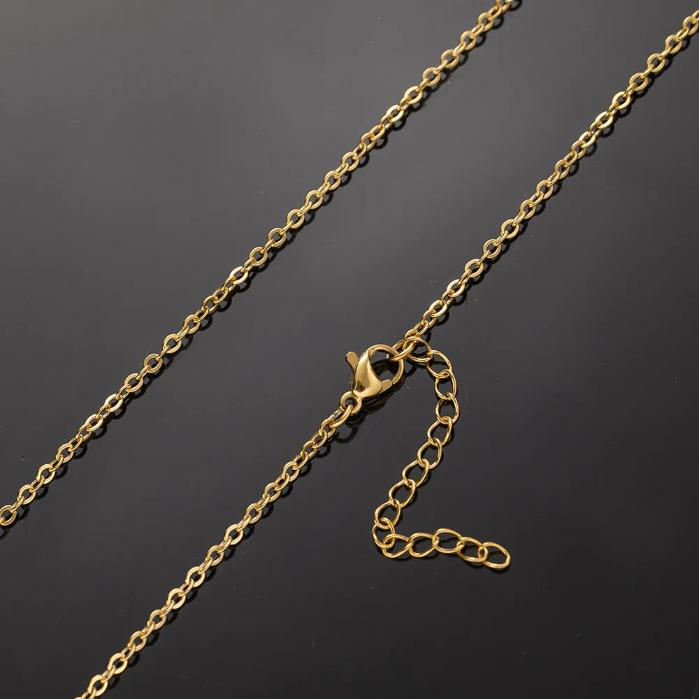 10pcs 45+5cm Gold Stainless Steel Link Cable Chain Necklace with Lobster Clasps