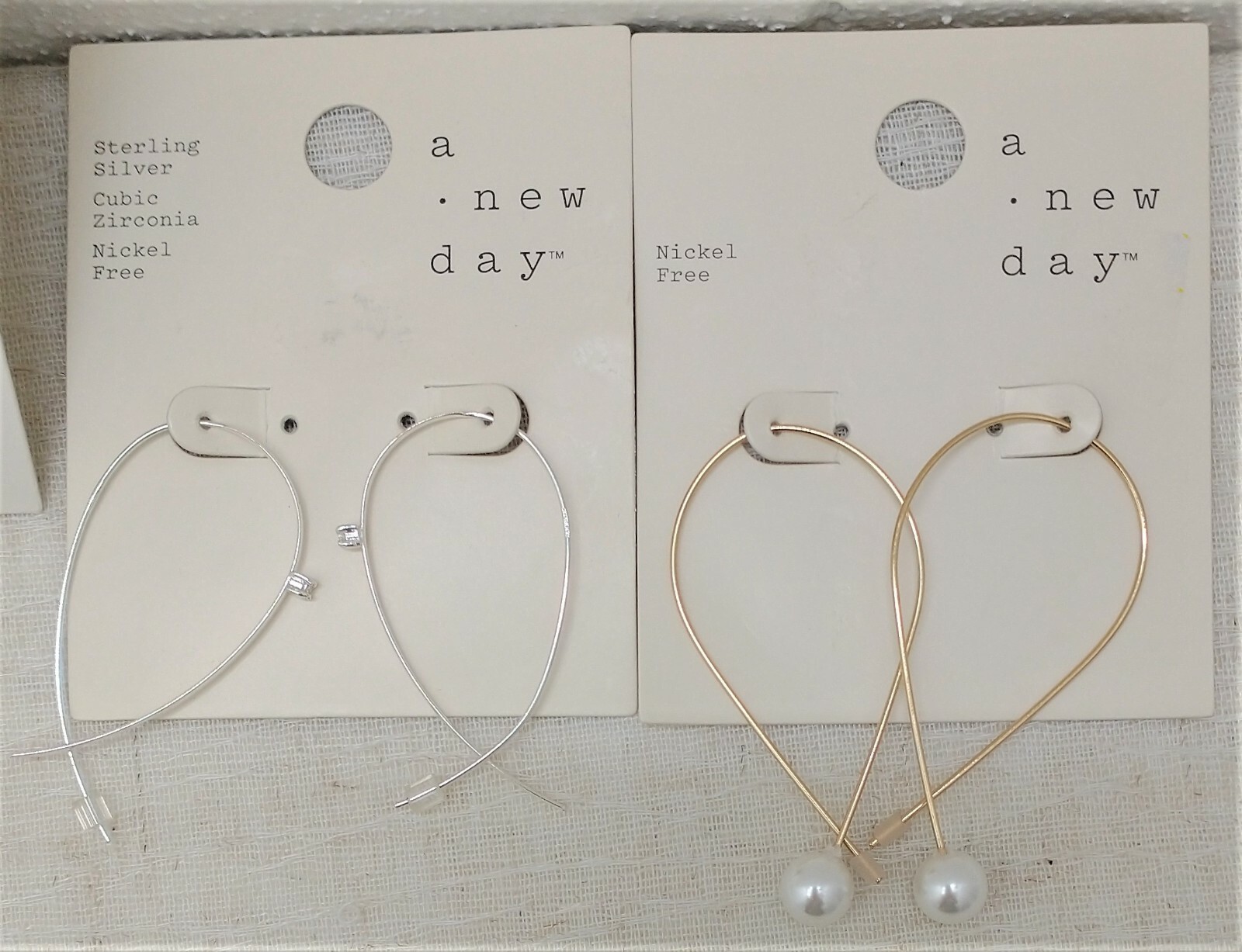 6 Pairs of Earrings gold silver color Pendant Leaf Faux Pearl Hook Nickel Free