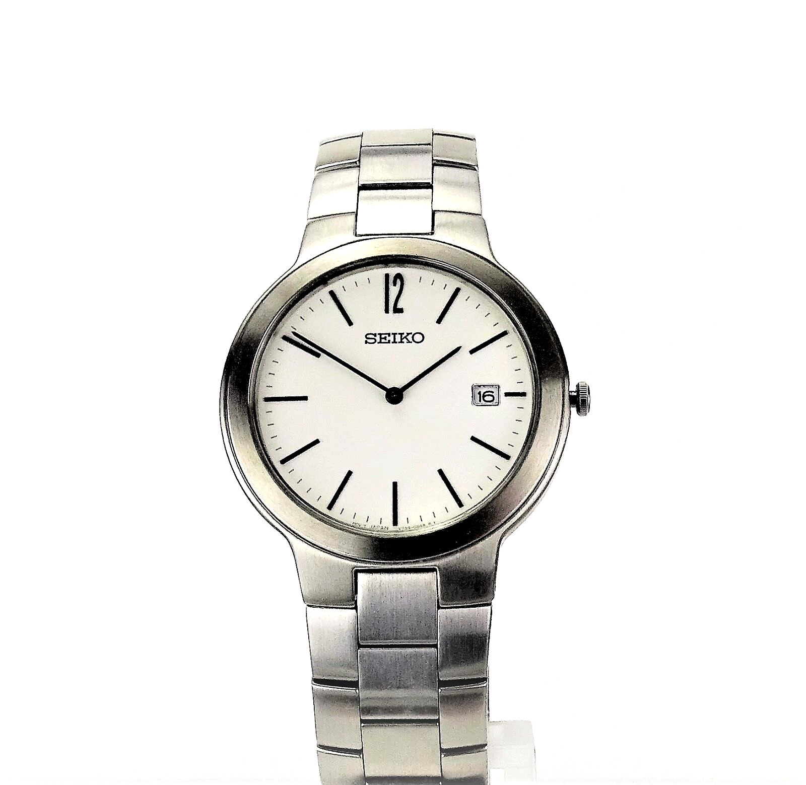 Seiko Men’s Watch Wristwatch Stainless Steel Date Analog NEW