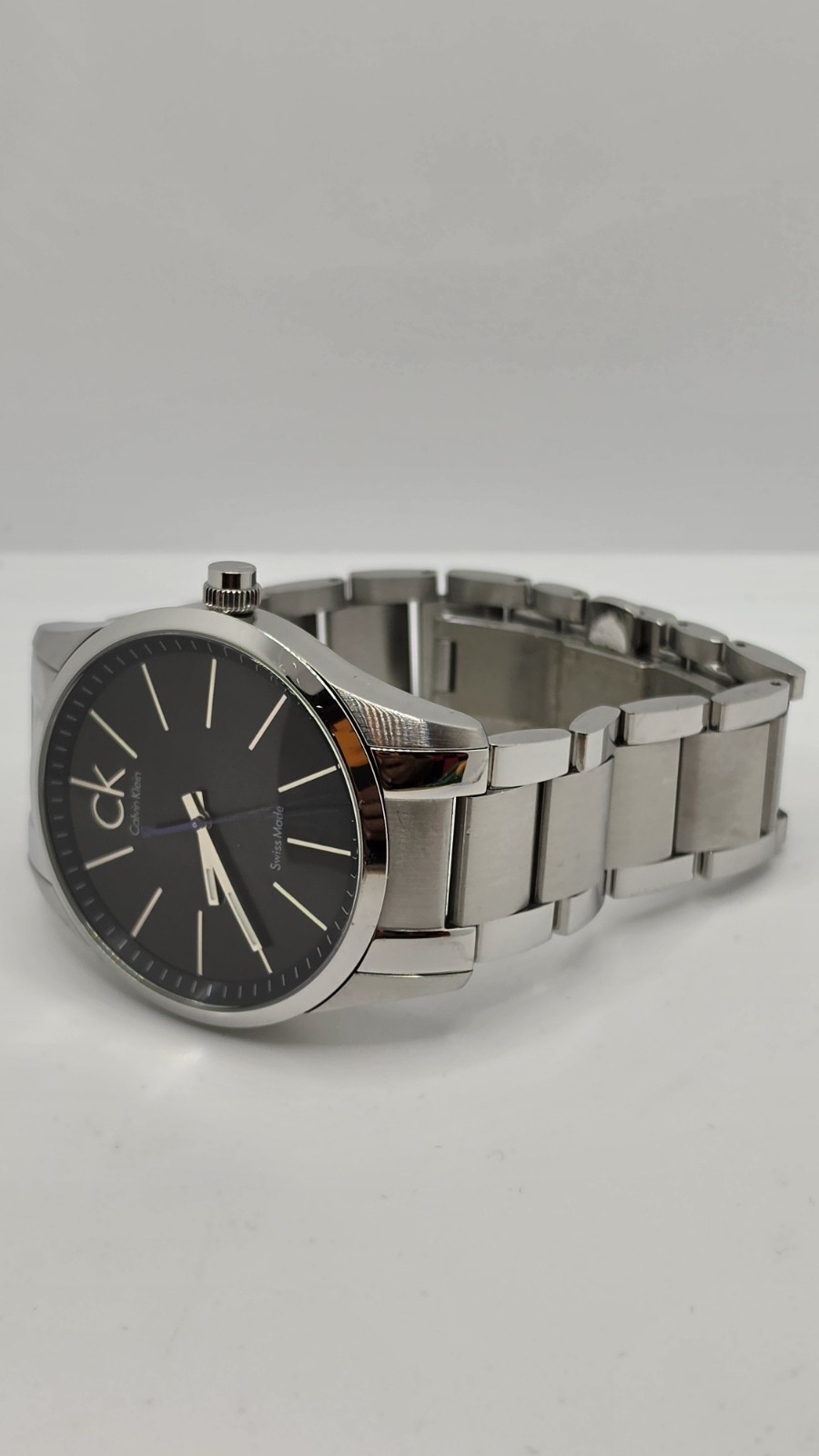 Calvin Klein CK Swiss Made Men’s Watch 44mm Black Dial New Battery 10 Bar Runs