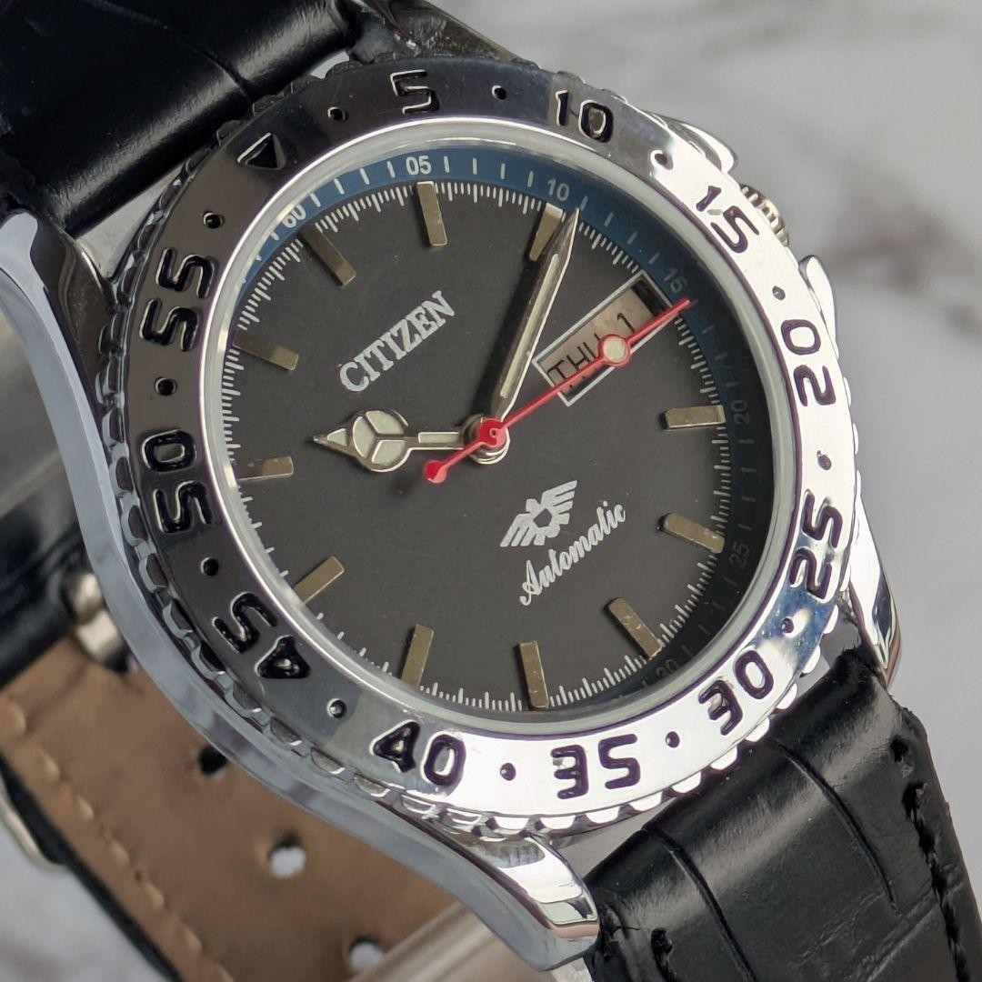CITIZEN Automatic Vintage Black Dial Bar Index