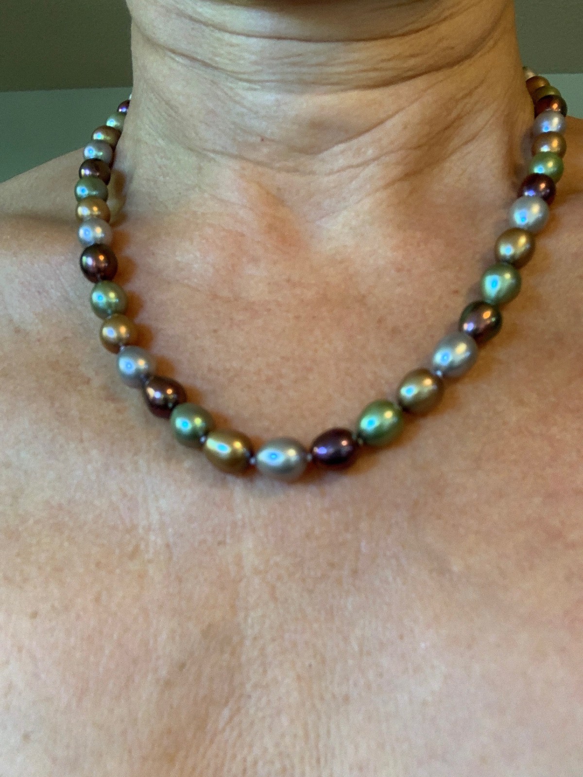 NEW 7-8mm 18 inch Necklace Freshwater Pearl Multicolor GORGEOUS! FREE SHIPPING