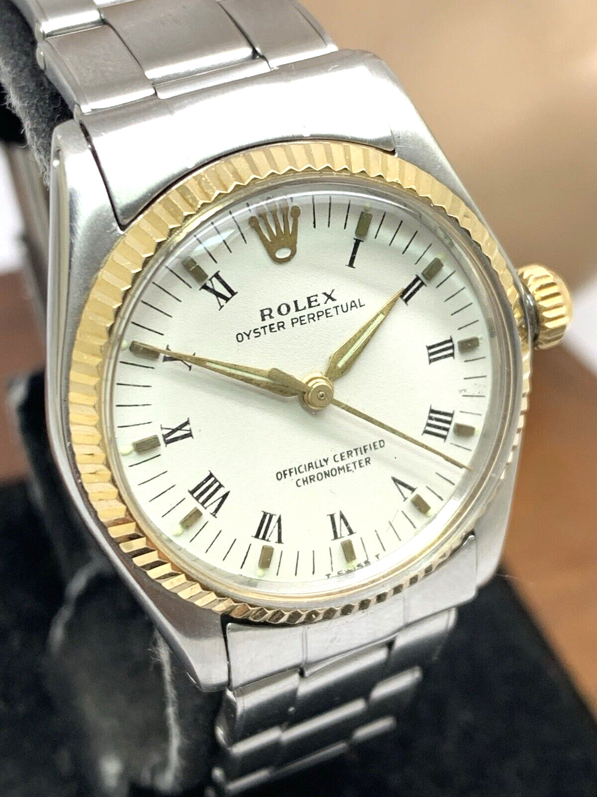 Rolex Speedking Oyster Perpetual 6430 Watch Swiss Wind Steel 14k Bezel 30mm