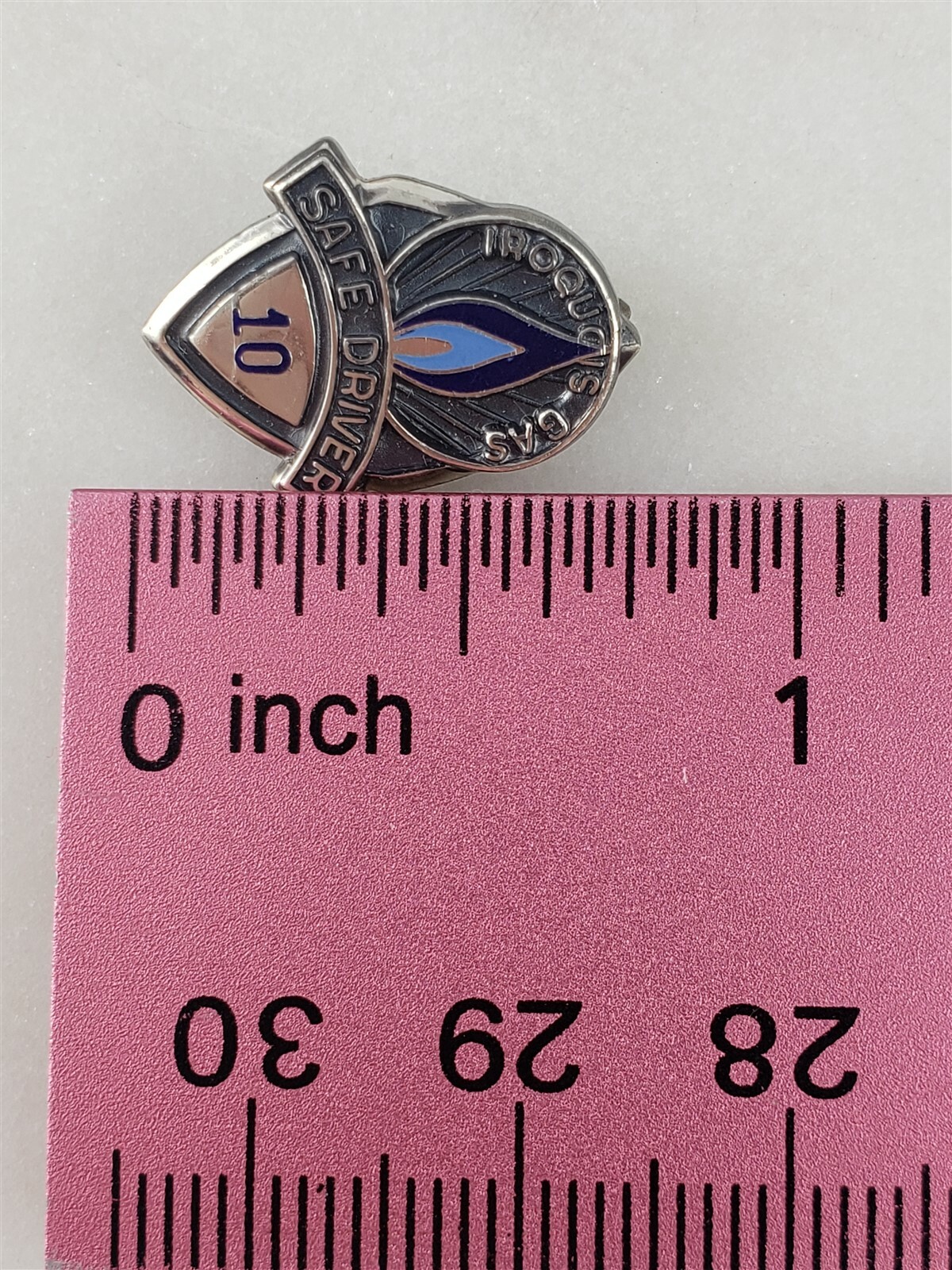 Iroquois Gas Vintage Sterling Silver 10 Years Safe Driver Pin 3 Grams