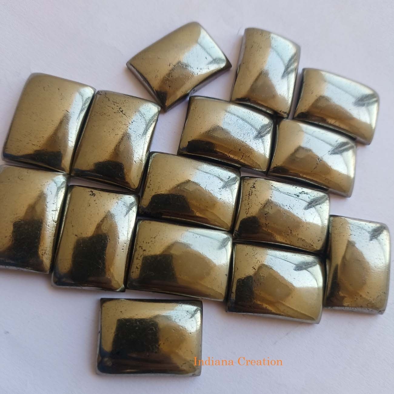 Natural Pyrite Rectangle Cabochon 6x8mm To 20x25mm Loose Gemstone