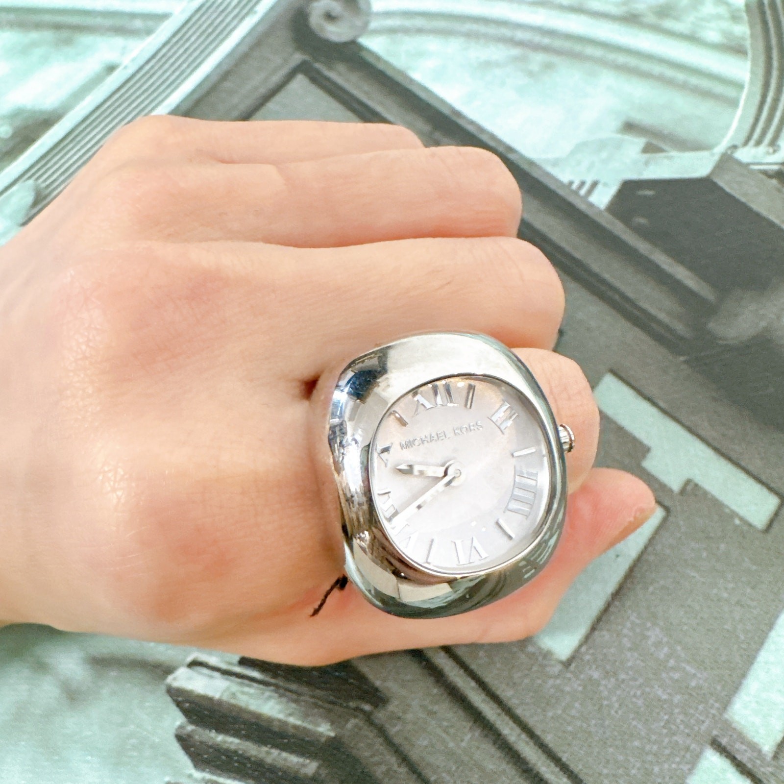 Michael Kors MK4873 Rylee Silver-Tone Ring Watch