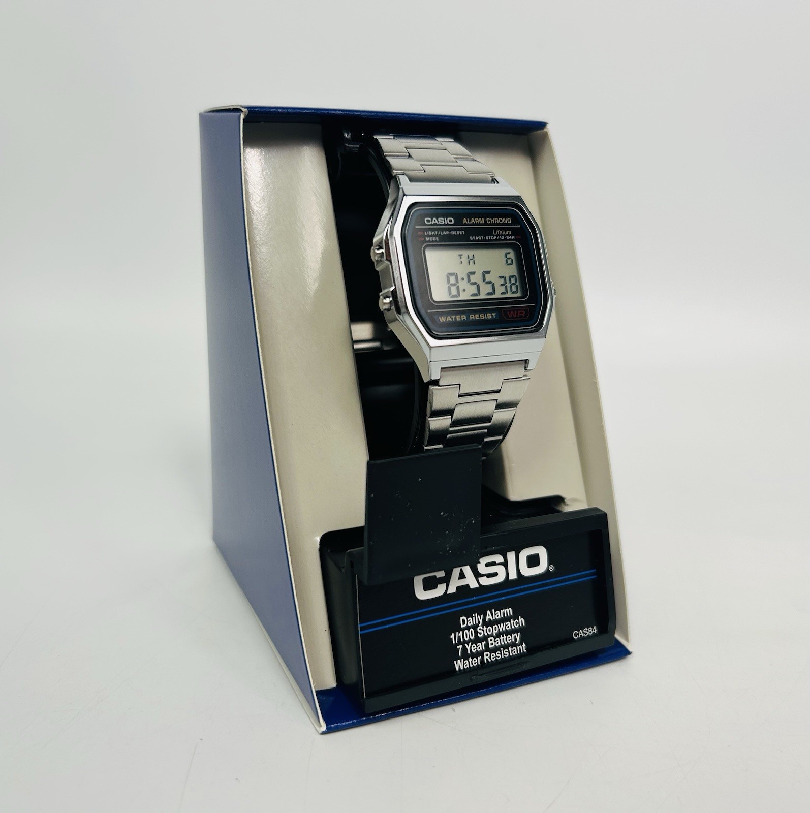 Casio A158WA Series – Unisex Digital Watch – Vintage – WR – Silver *NEW Defect *