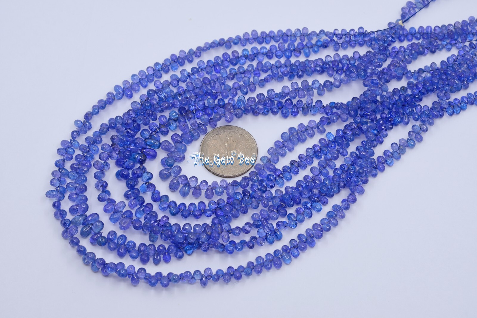 Gem Grade Tanzanite Smooth Full Teardrop Briolette Bead 16 Inch Strand