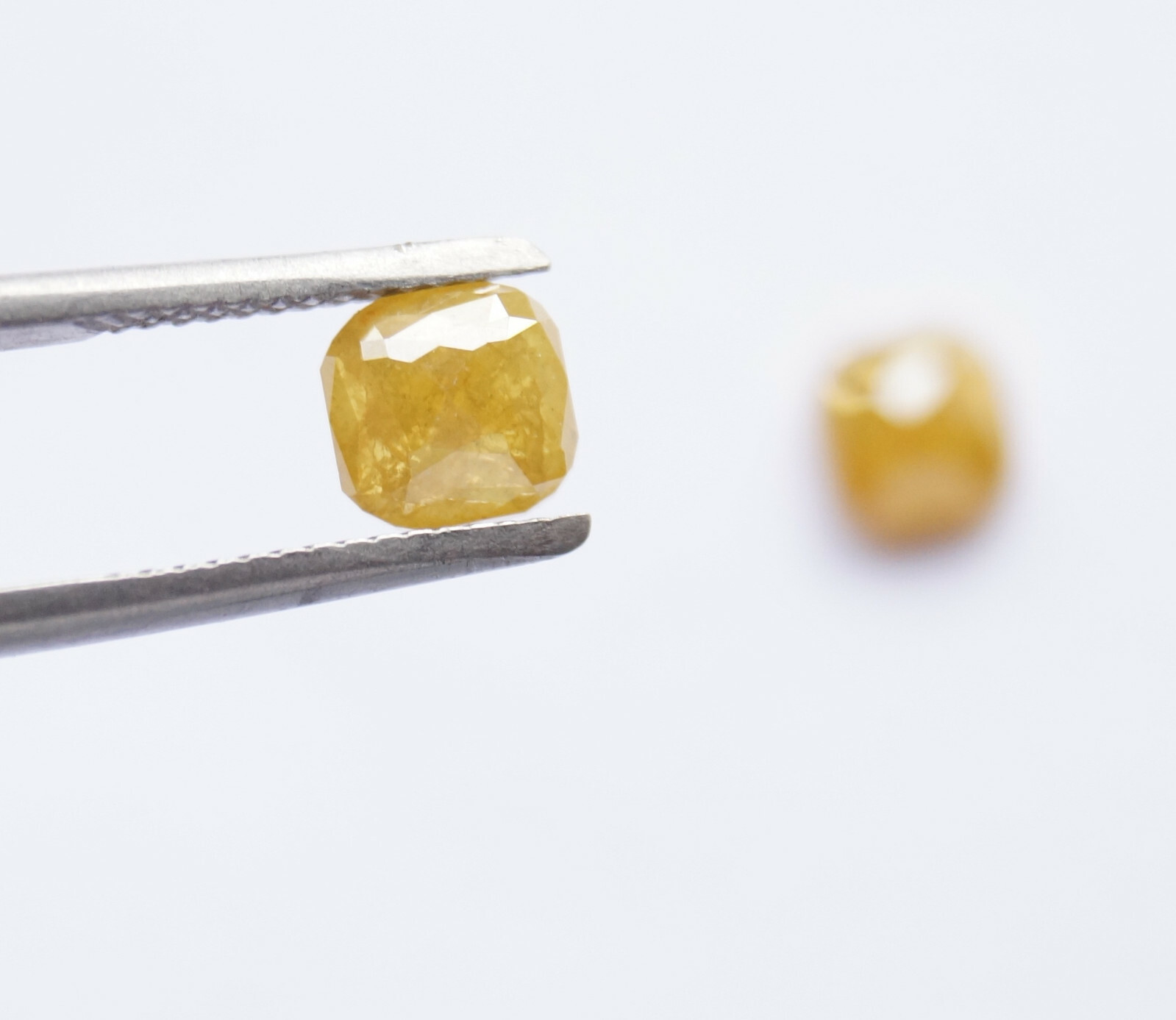 Natural Rose Cut Diamond Pair Cushion Yellow Color I3 Clarity 5.37MM 1.45Ct 1027