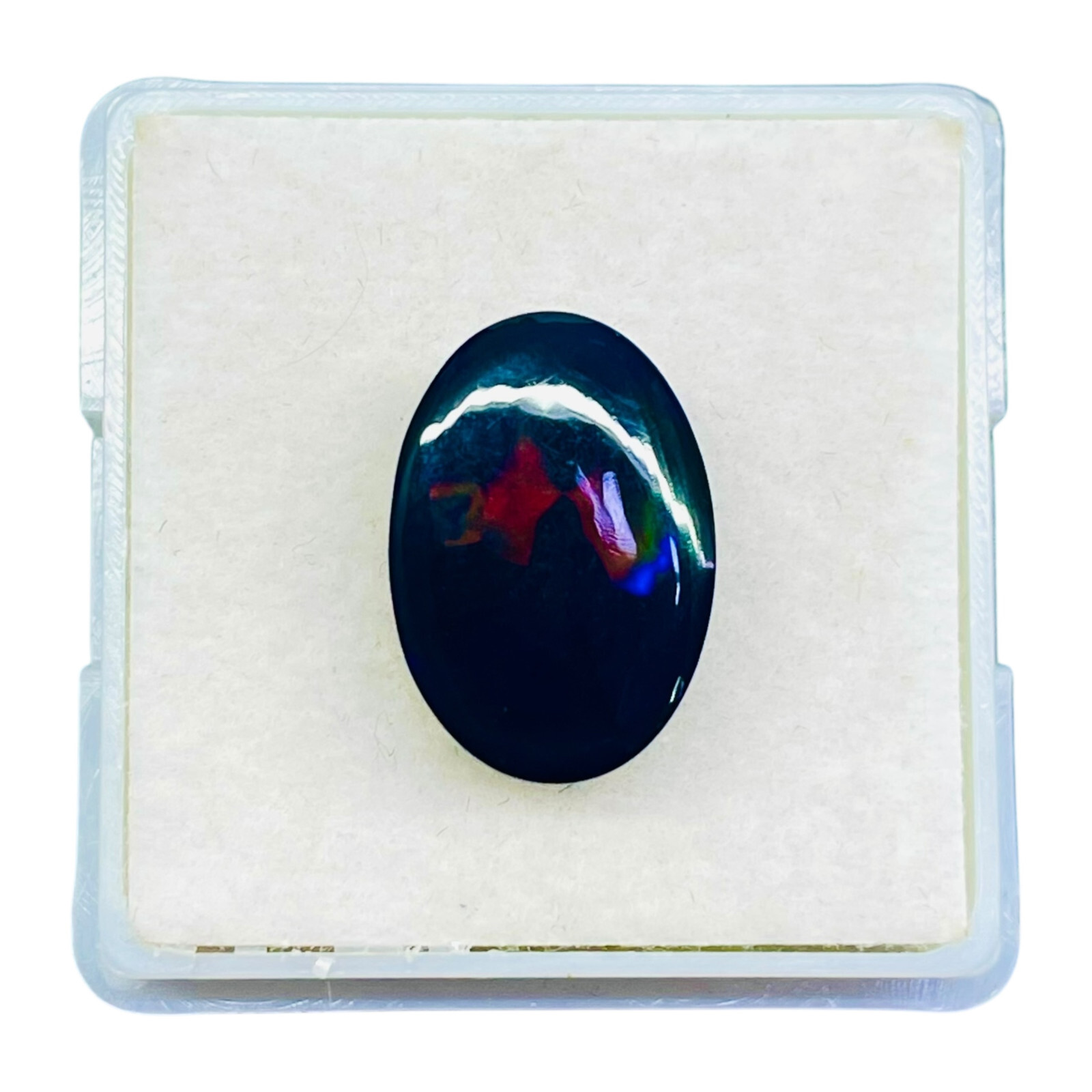 3.34 Cts Natural Ethiopian Black Opal 13.5×9.5mm Oval Cabochon Loose Gemstone