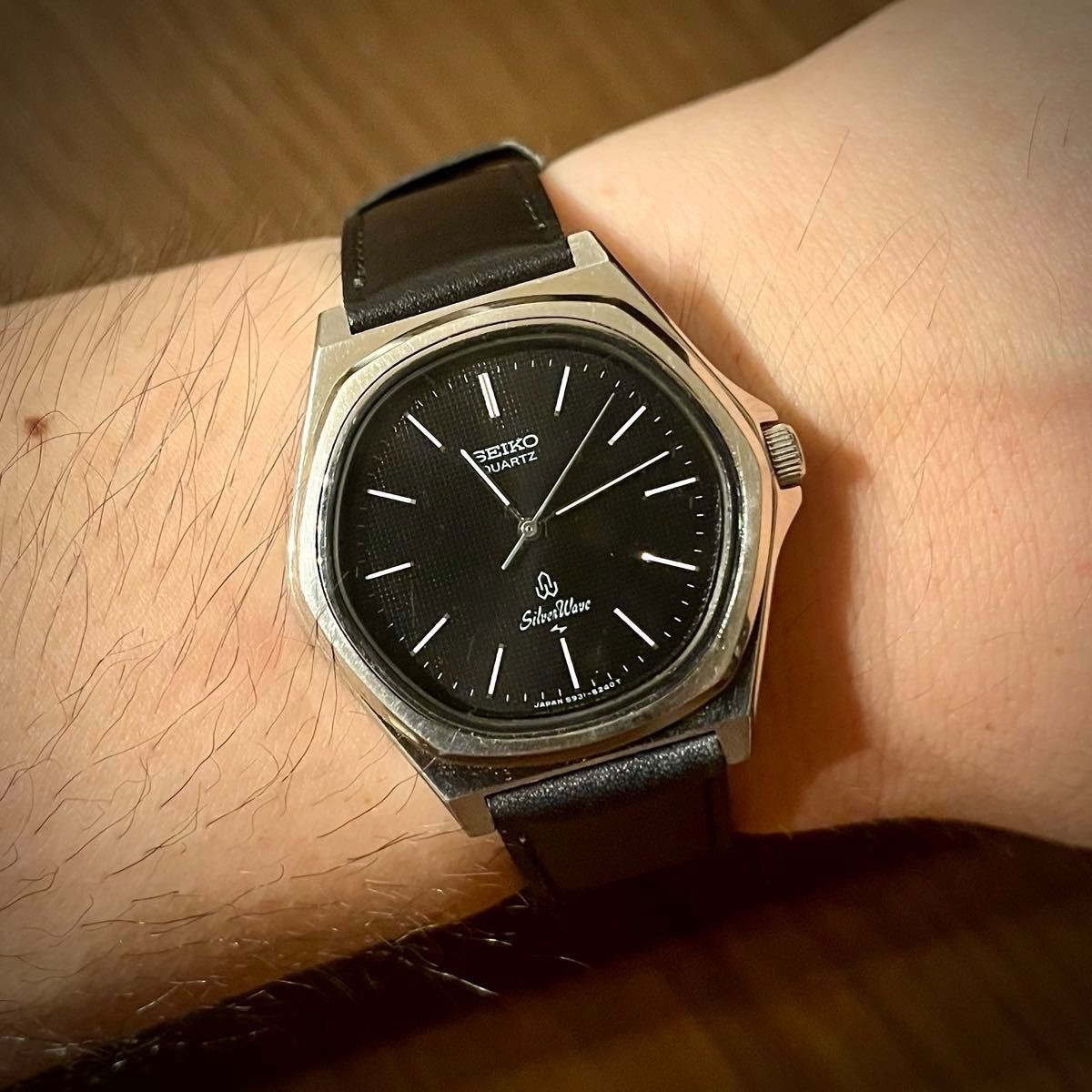 Seiko SilverWave 5931-524A Quartz Vintage Men’s Watch Black Dial Japan