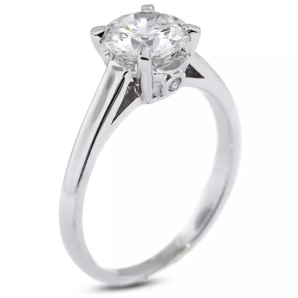 Engagement Ring 14K White Gold Classic 1.79 Carat Round Lab-Grown Diamond G SI1
