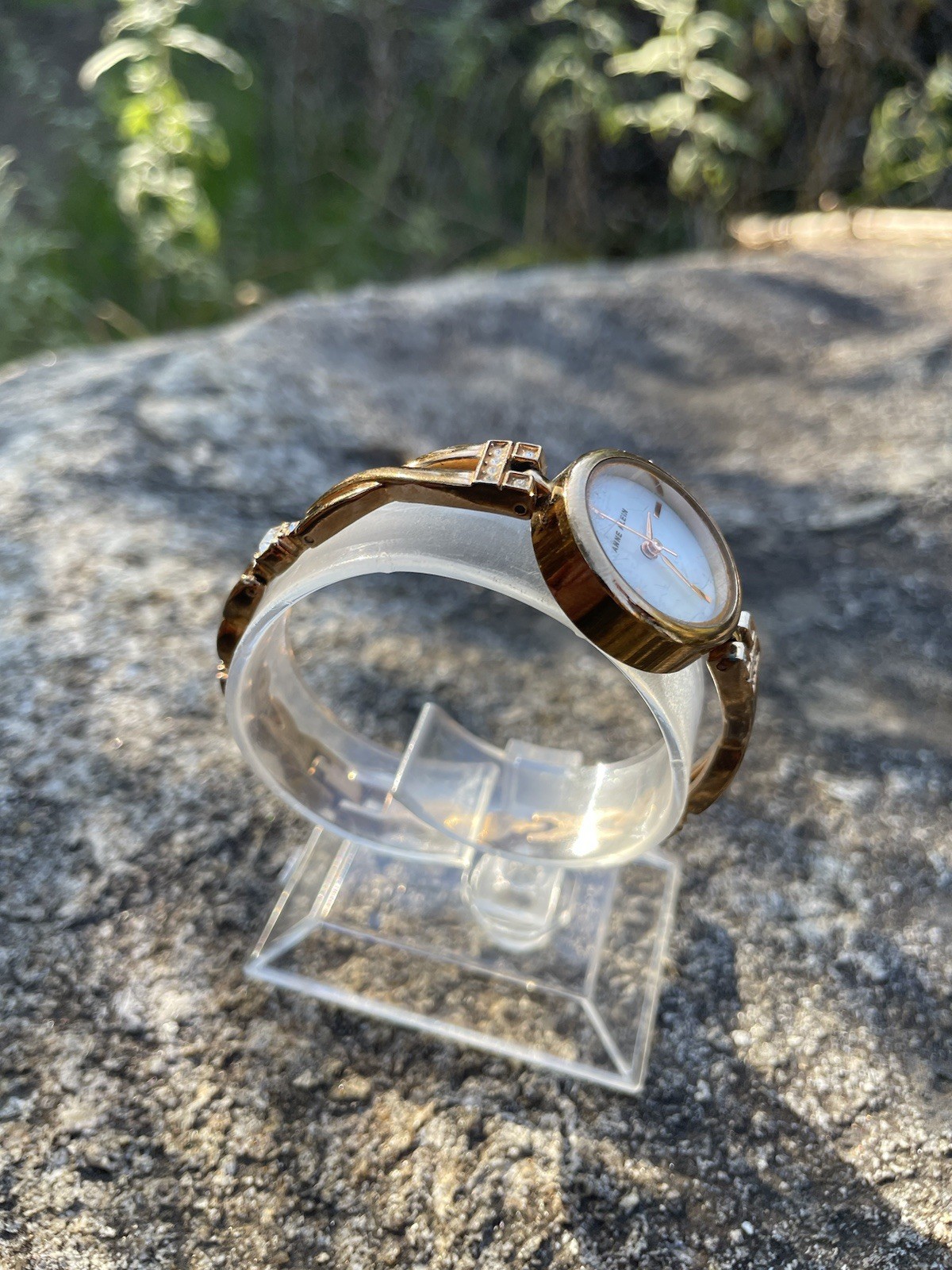 Anne Klein Watch Women AK/3586 23mm Rose Gold Tone MOP New Battery 7″