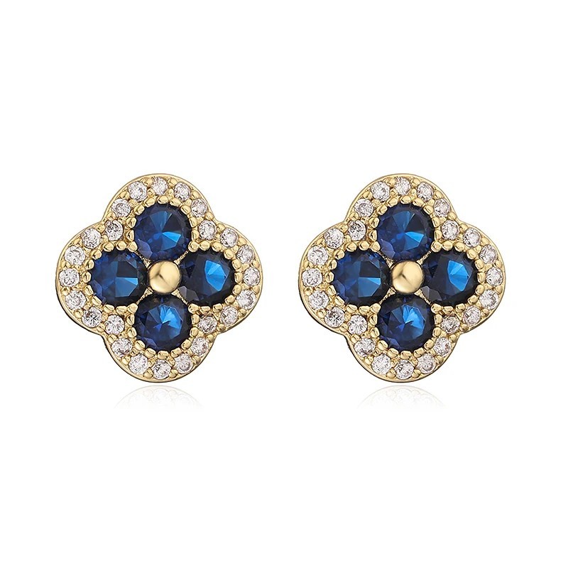 HECHENG,18K Gold-plated CZ Flower Shape Earings Women Romantic Jewlery Gift-US
