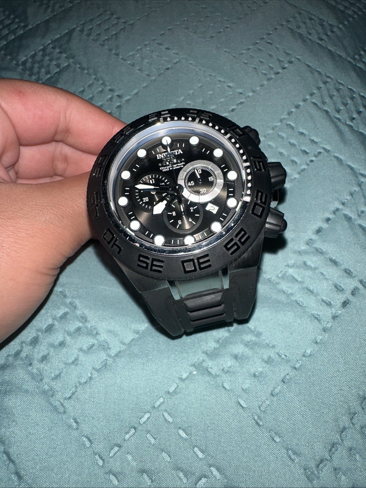 Invicta Subaqua Sport Watch Black Men Model Number 1530 Flame Fusion Crystal