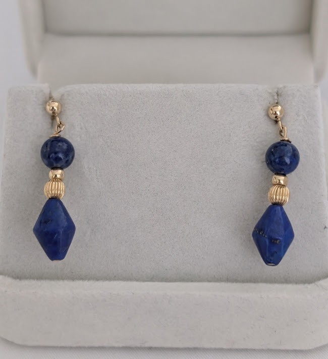 Lapis Earrings 14K Gold 2.5 Grams Retail Price $599 Make Me An Offer!
