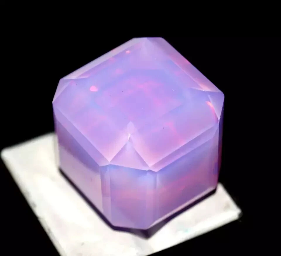 Welo Australian 120.5 Ct Pink Opal Cube Cut Untreated Natural Certified Gemstone