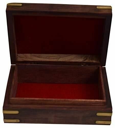 Rosewood Keepsake Box Jewelry Trinket Organizer Handcrafted Elephant and Floral