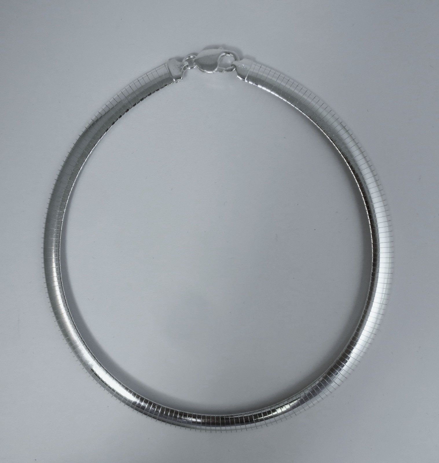 Omega Necklace 16,18,20 inch, 4mm,6mm,8mm,10mm 925 Italian Sterling Silver Chain