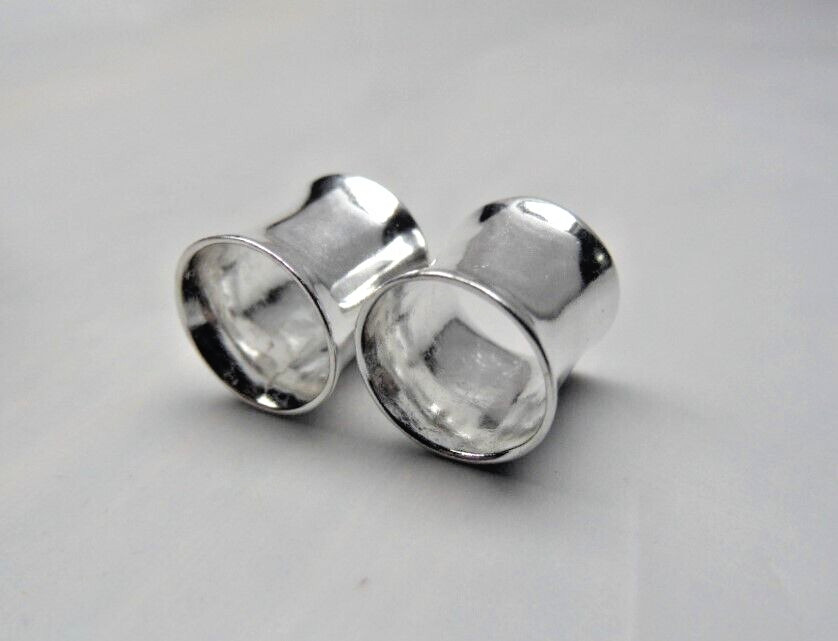 Sterling Silver 925 Earrings, Ear Tunnels and Plugs Gauge Double Flare