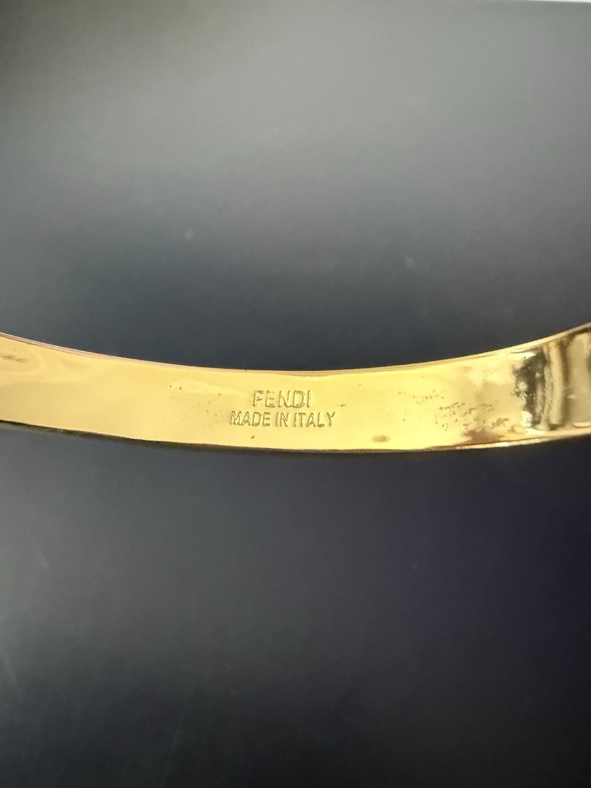 Fendi FF cuff bracelet gold and black size M