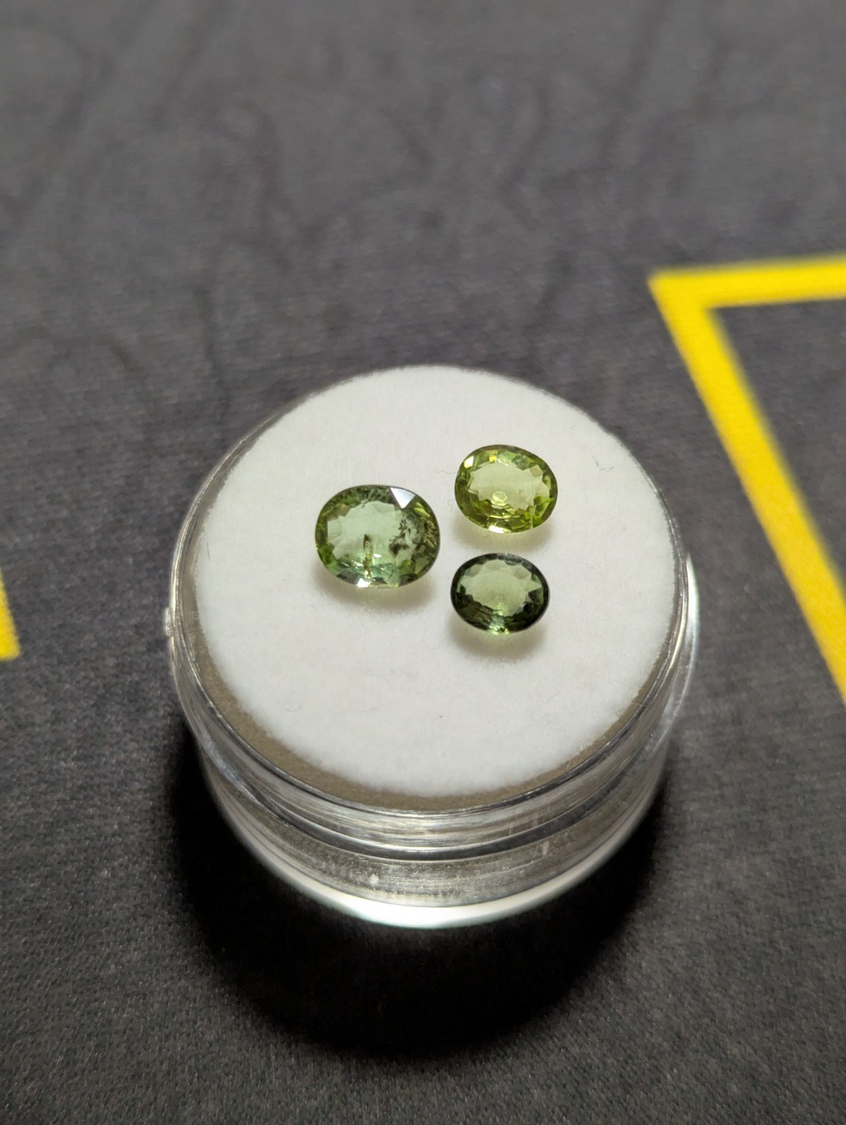 1.83ctw Natural Olive Yellow-Green Tourmaline Lot (3) Oval VS Unheated Gemstone