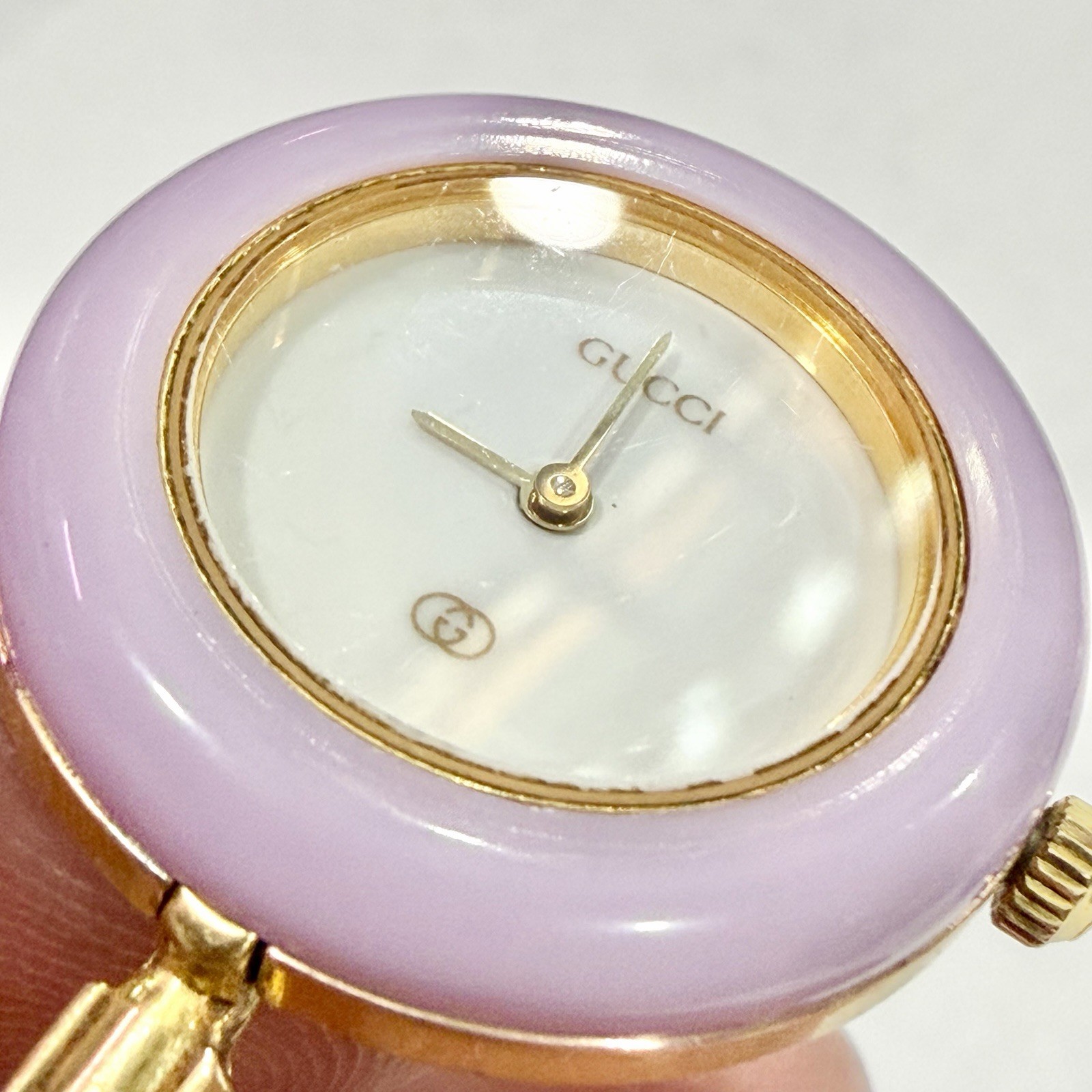 Gucci Change Bezel 1100 Gold 26mm Purple Bezel Quartz Women’s Watch RUNS!
