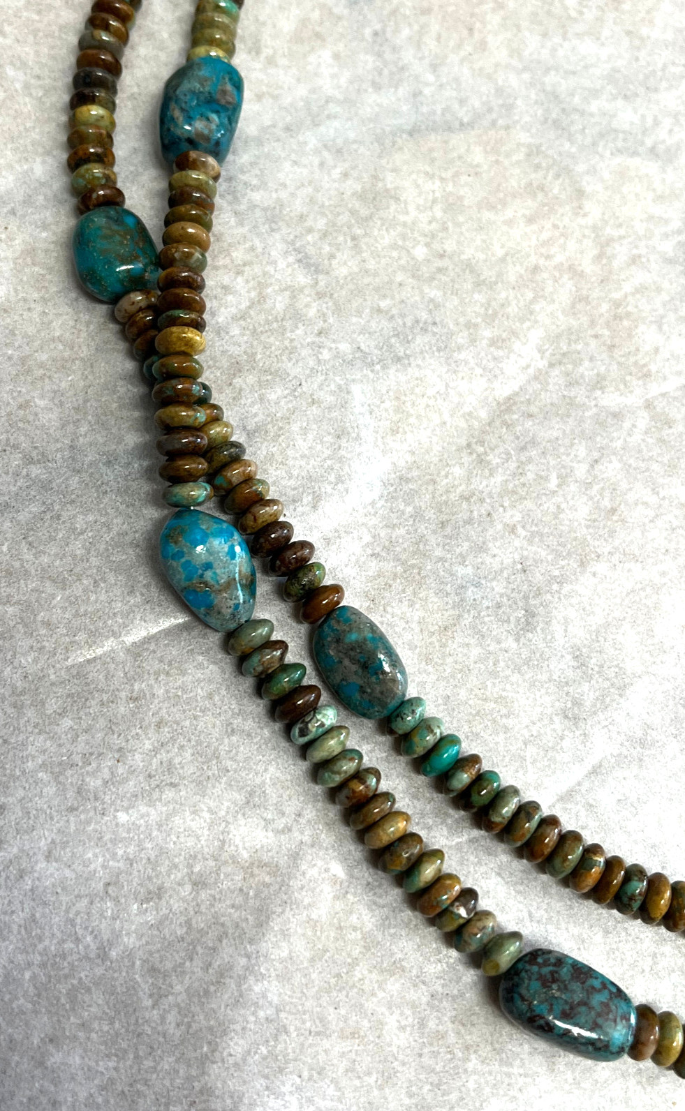 Mine Finds By Jay King Signed Turquoise Sterling Silver Beaded Necklace w/ Box