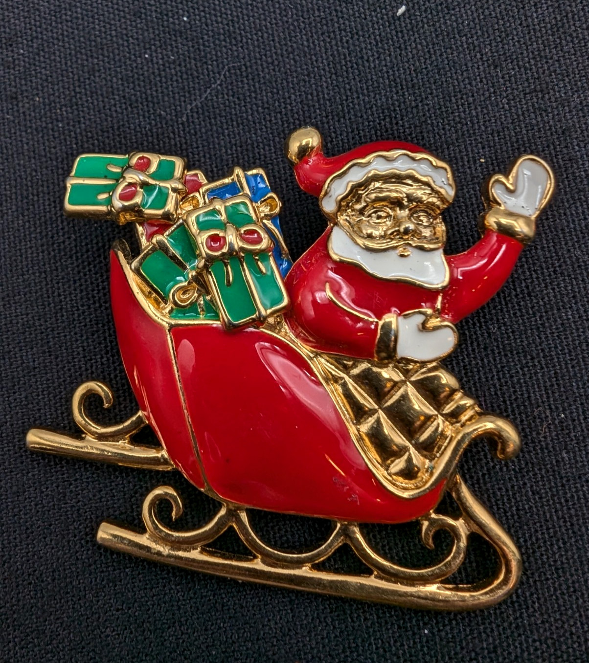 Vintage Mixed Lot Of 9 Santa Snowmen Stocking Enamel & Ceramic Brooches