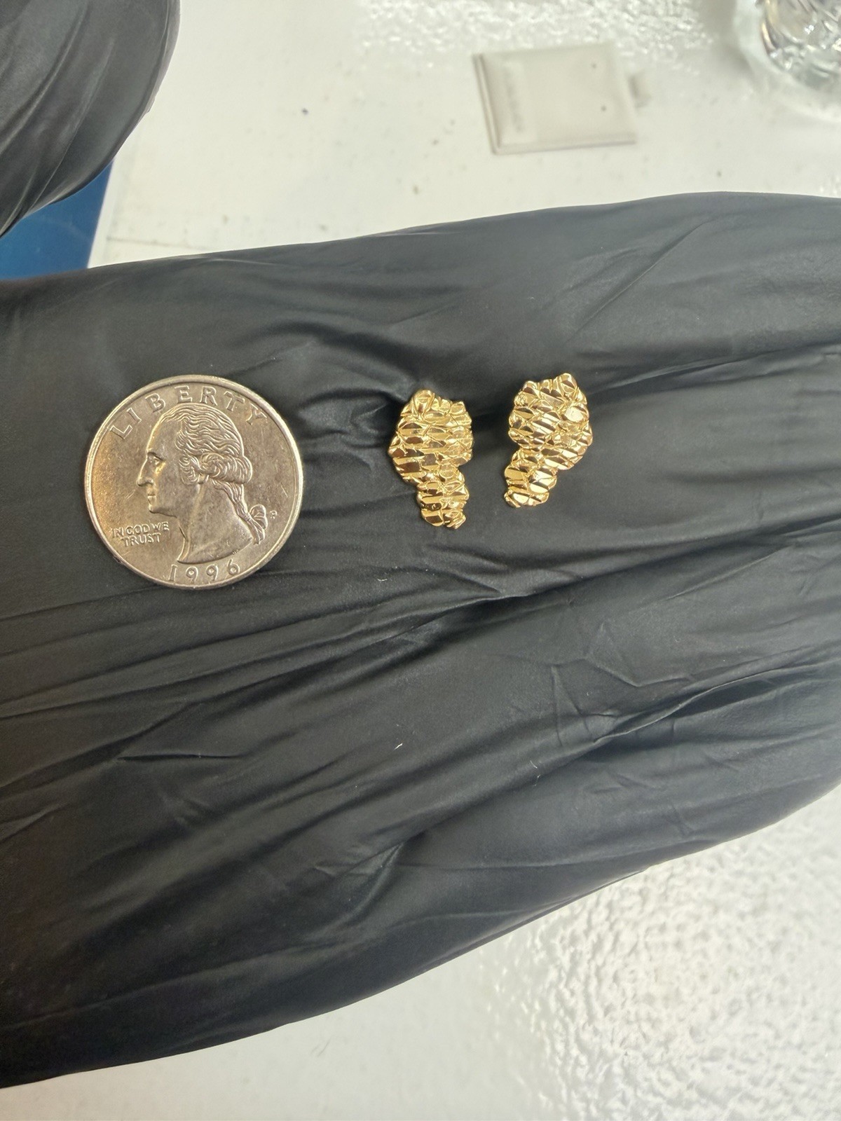 925 Yellow Silver Nugget Earrings