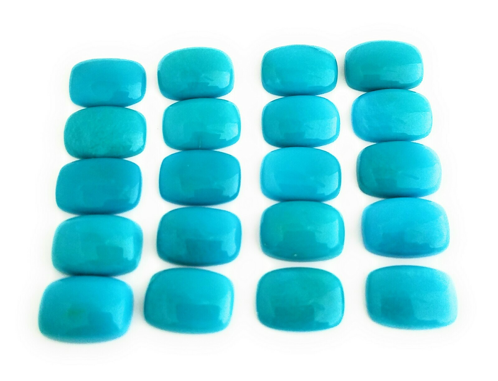 One Rectangular 100% Natural Sleeping Beauty Turquoise Cabochon 10x14mm