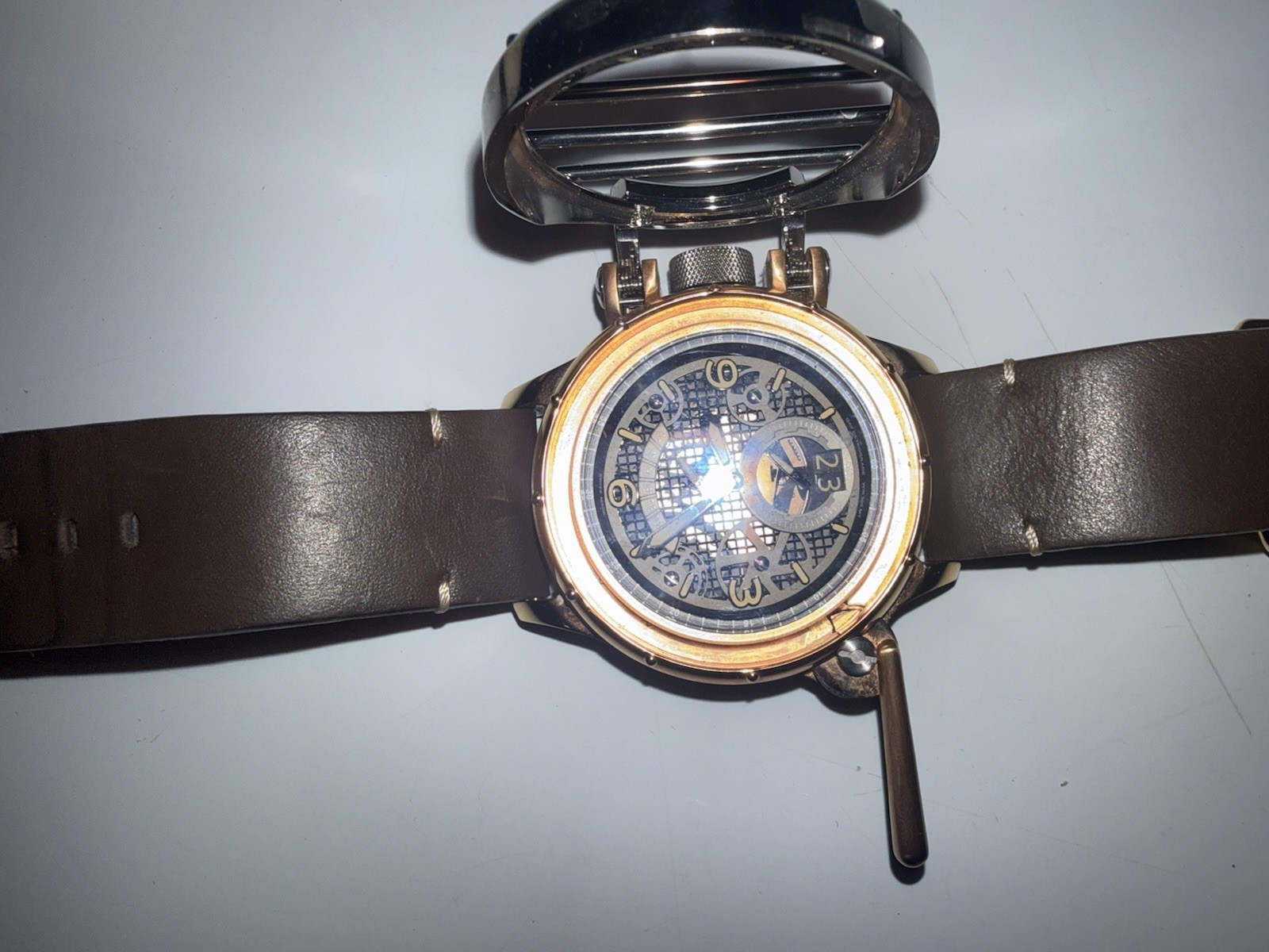 Invicta Russian Diver Men’s Quartz Skeleton Dial 52mm 200m Brown Leather