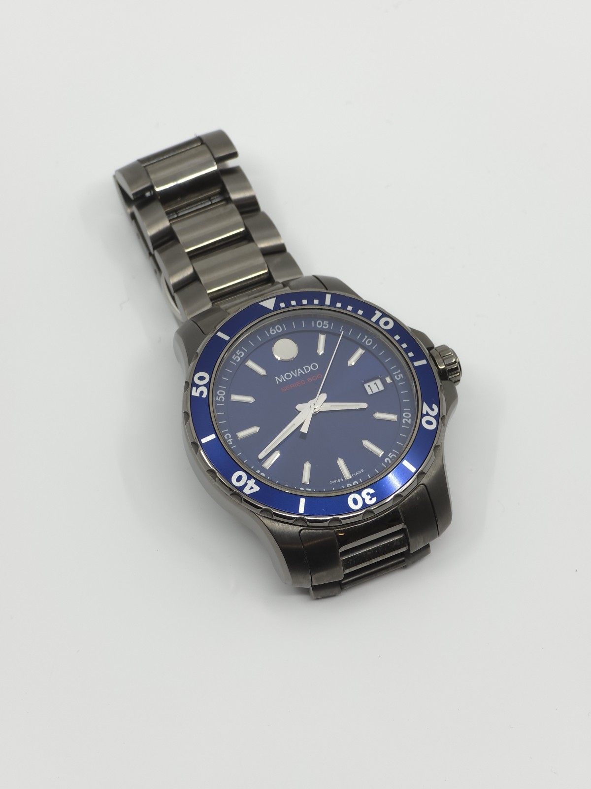 Movado • Series 800 • Swiss Made • Blue Dial • Stainless Steel • Men’s Watch