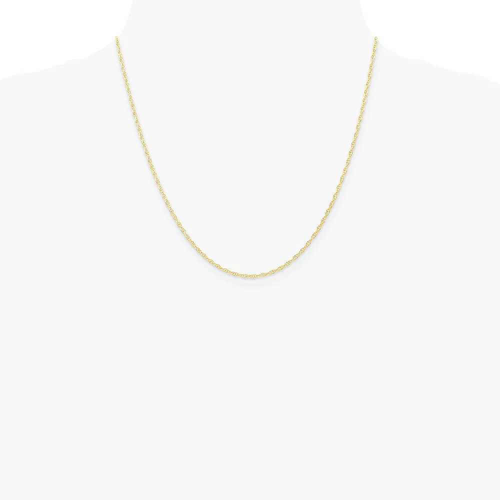 14K Yellow Gold 1.35mm Carded Cable Rope Chain Necklace 16″-24″
