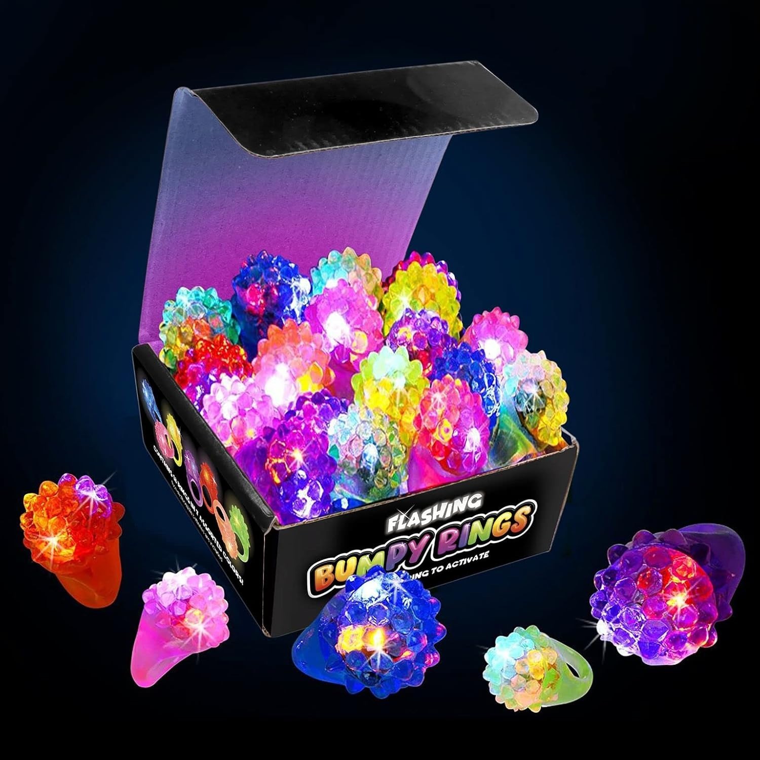 18 Non-Toxic Glow in the Dark Rings – Fun for Parties & Classroom Rewards