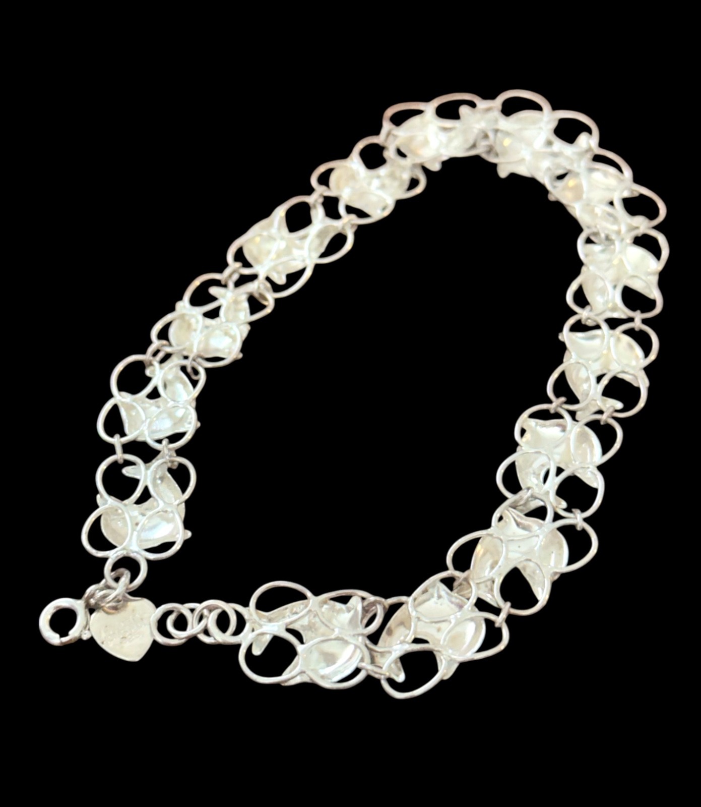 Sterling Silver Anklet- .925- DOLPHINS – 10″ inches long