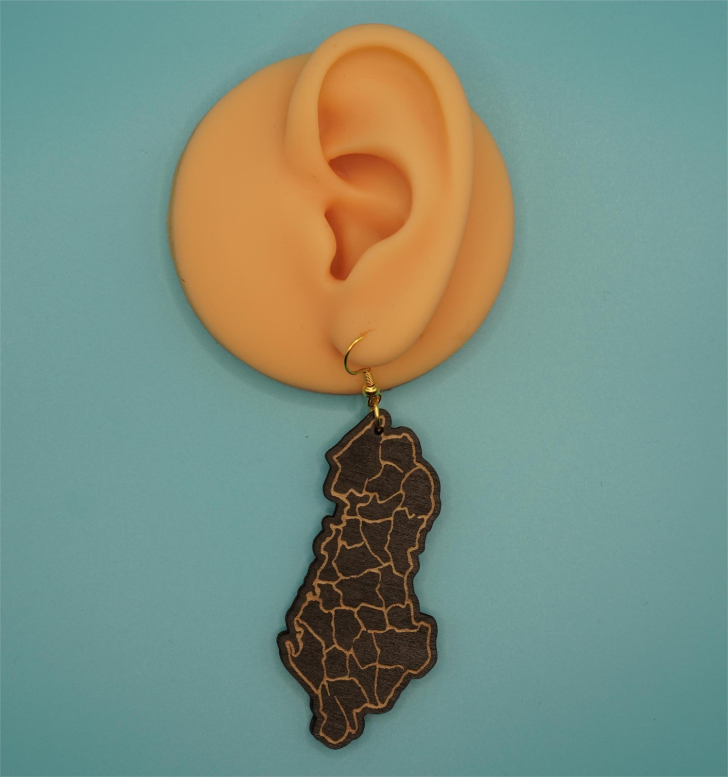 Albania Earrings Handmade Wood Jewelry Gift Albanian