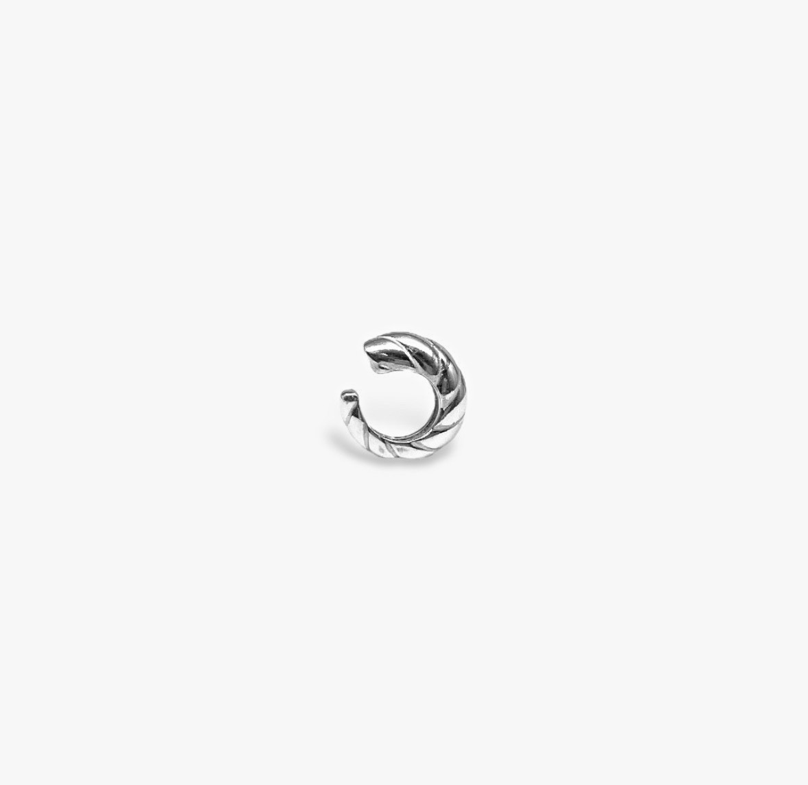 Single Twist Hoop Ear Cuff Earring No Piercing sterling Silver 12mm
