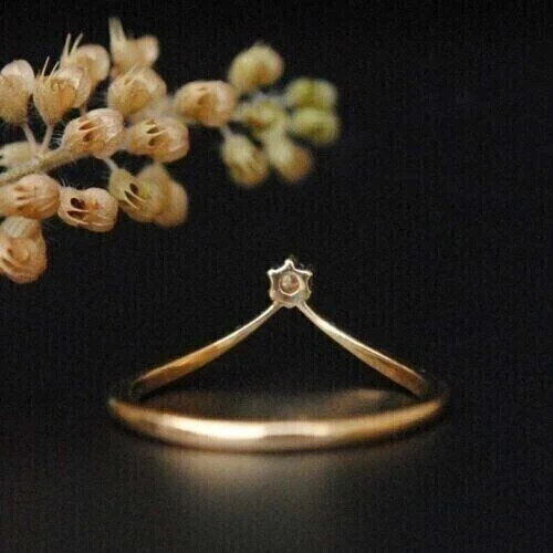 1.20 Ct Round Simulated Diamond Solitary Band Ring 14K Yellow Gold Plated Silver